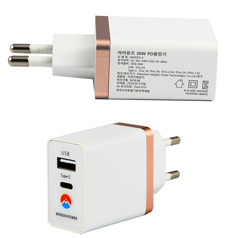MX30pd充電器 TYPE-C+usb2.0雙口過KC KCC CE FCC認(rèn)證 MX30pd充電器 TYPE-C+usb2.0雙口過KC KCC CE FCC認(rèn)證